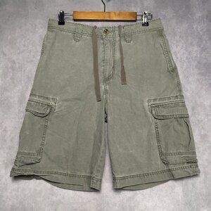 Eddie Bauer Mens Gray‎ Cargo Shorts size 32 Cotton Drawstring Pockets Travel